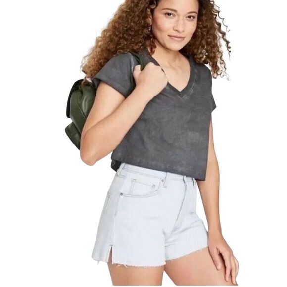 Wild Fable NWT light wash super high rise cutoff shorts size 10 - Picture 1 of 11